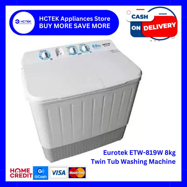 Eurotek ETW-819W 8kg Twin Tub Washing Machine