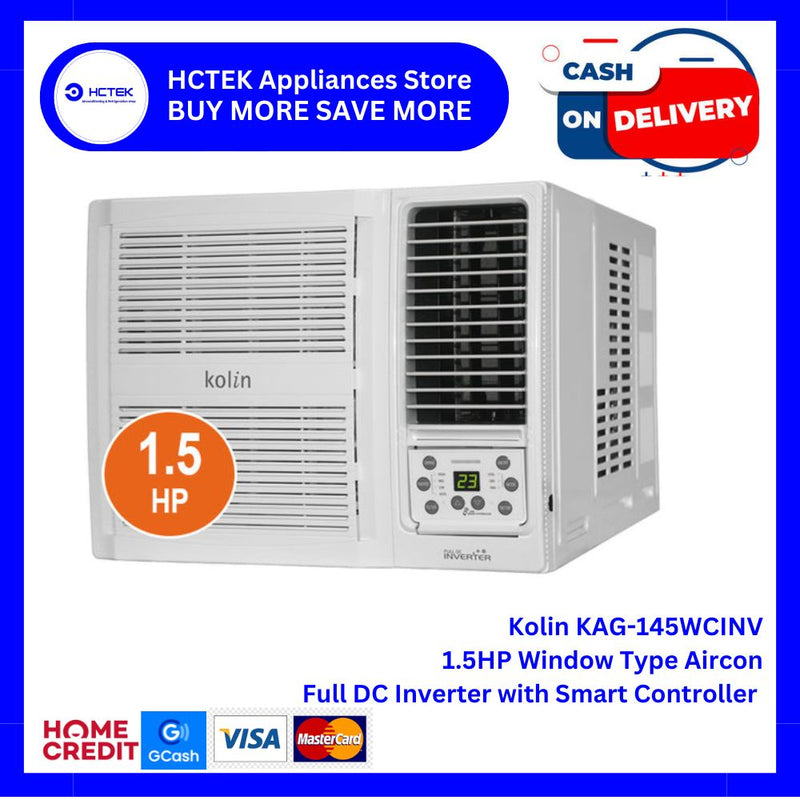 Kolin KAG-145WCINV 1.5HP Window Type Aircon Full DC Inverter with Smart Controller