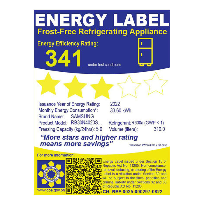 Samsung RB30N4020S9 10.9 cu.ft. 2-Door Refrigerator Inverter