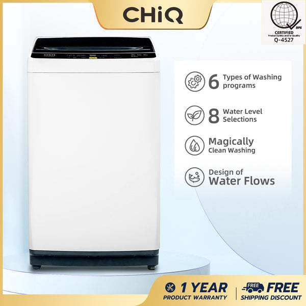 CHiQ Fully Automatic 8kg Top Load Washing Machine with dryer Tub Clean Child Lock